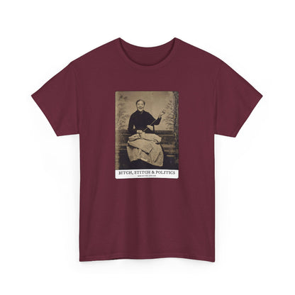 Bitch, stitch & politics cotton t shirt