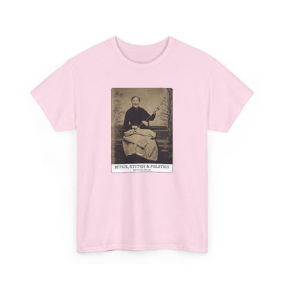 Bitch, stitch & politics cotton t shirt