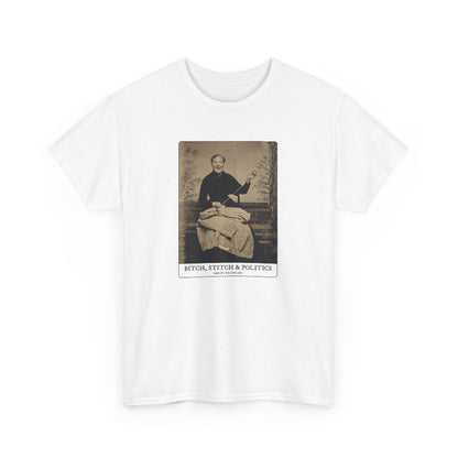 Bitch, stitch & politics cotton t shirt