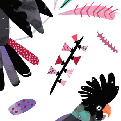 Black Cockatoos tea towel
