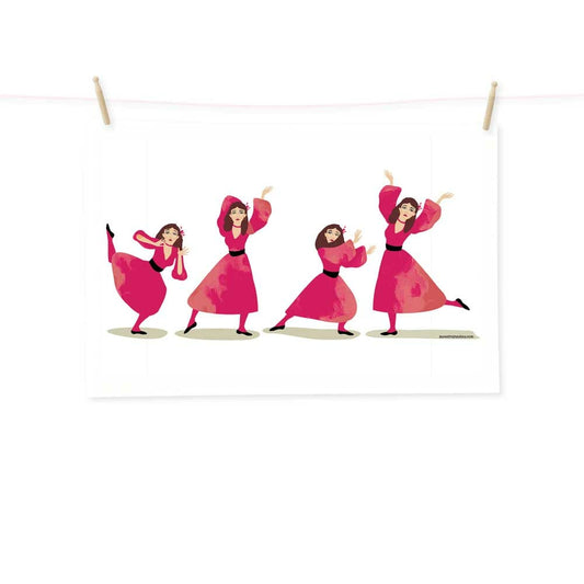 Cathy Dance Moves Wuthering Heights tea towel