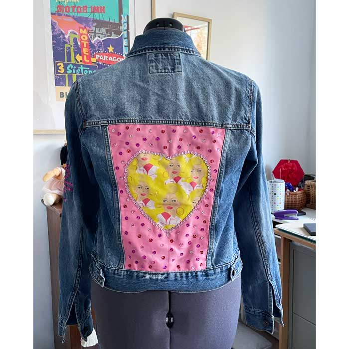 sz M Dolly upcycled denim jacket