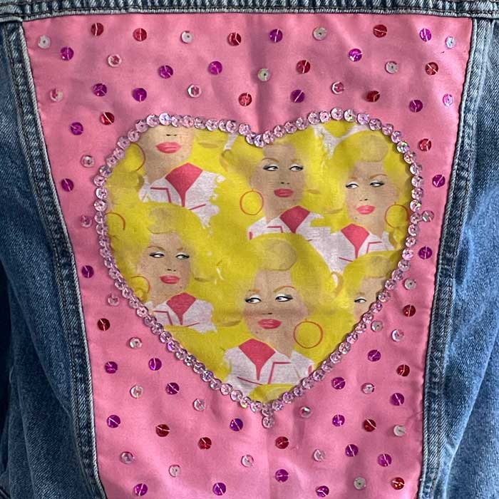 sz M Dolly upcycled denim jacket