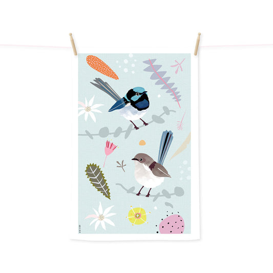 PRE ORDER Fairy Wrens tea towel
