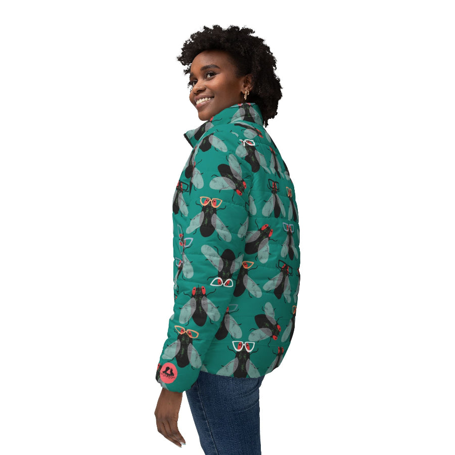 Flies with Specs women’s puffer jacket