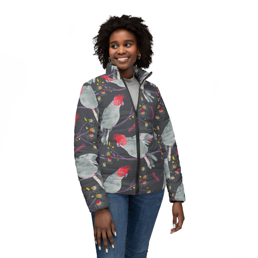 RTS Womens Puffer jacket Gang Gang Cockatoo