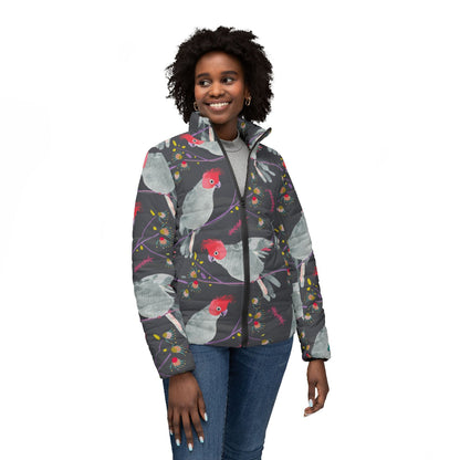 RTS Womens Puffer jacket Gang Gang Cockatoo