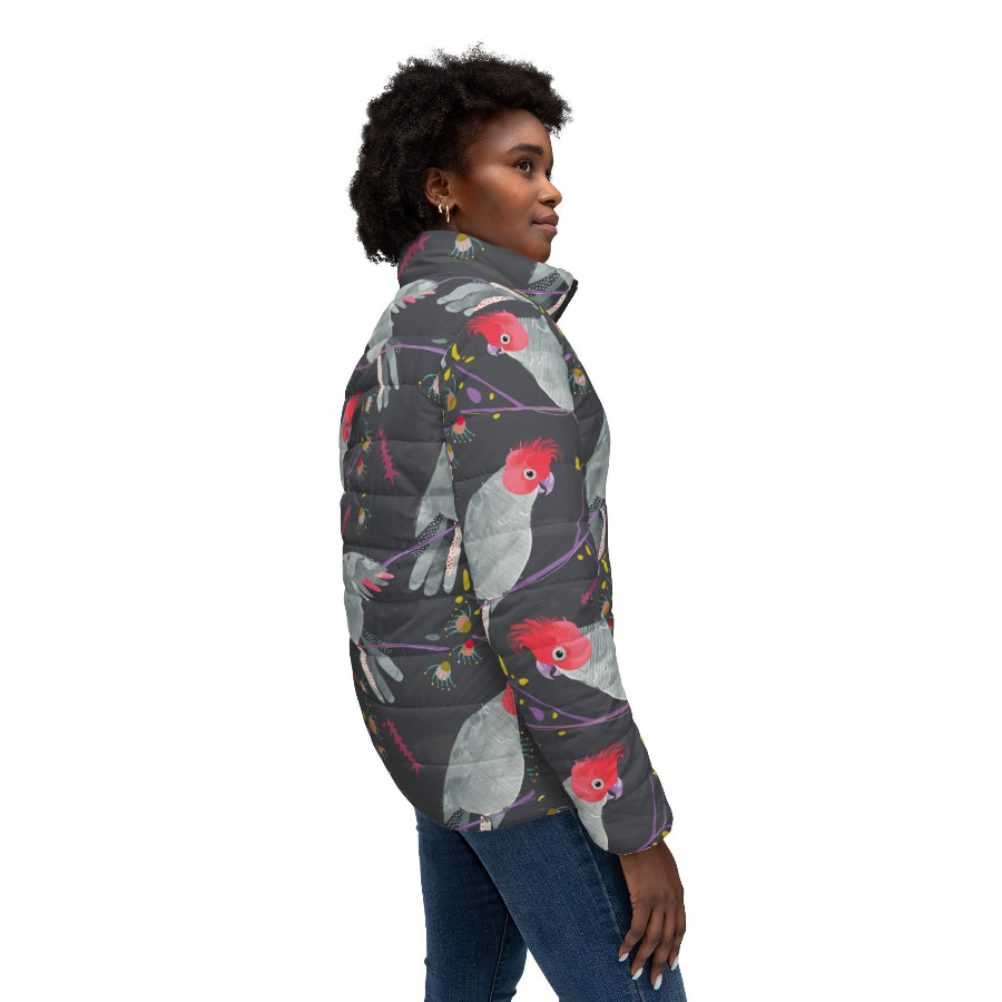 RTS Womens Puffer jacket Gang Gang Cockatoo