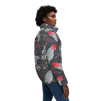RTS Womens Puffer jacket Gang Gang Cockatoo