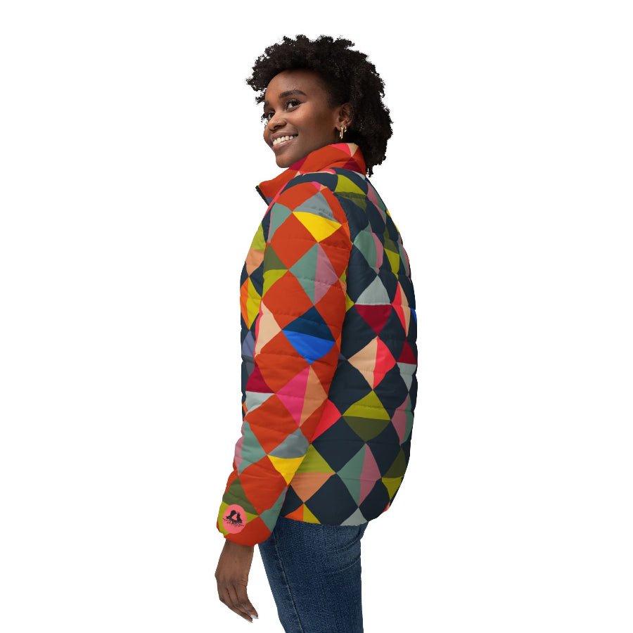 Geometric Diamonds women’s puffer jacket