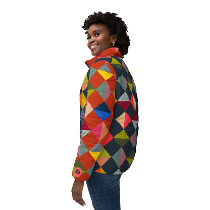 Geometric Diamonds women’s puffer jacket