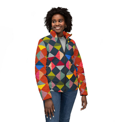Geometric Diamonds women’s puffer jacket