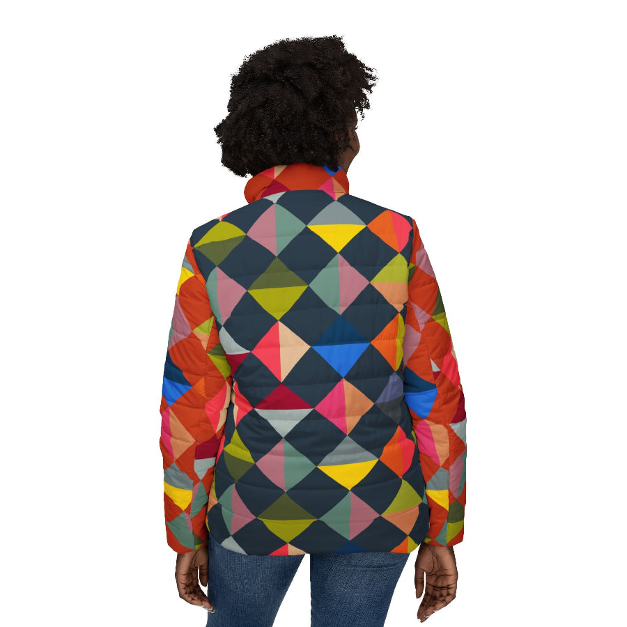 Geometric Diamonds women’s puffer jacket
