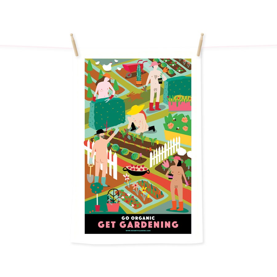 Get Gardening Go Organic tea towel