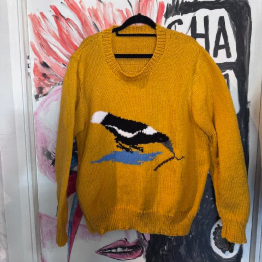 Magpie gold handknit jumper