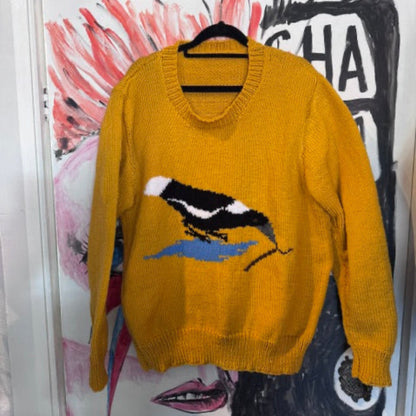 Magpie gold handknit jumper
