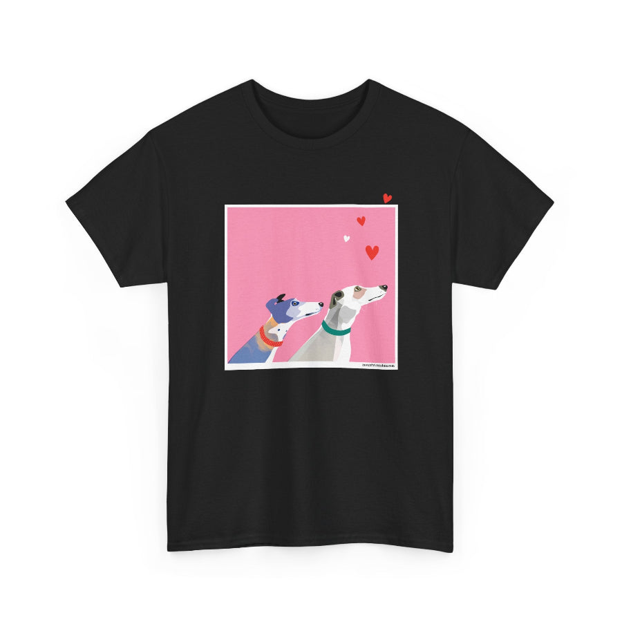 Greyhound Love pink classic cotton t shirt