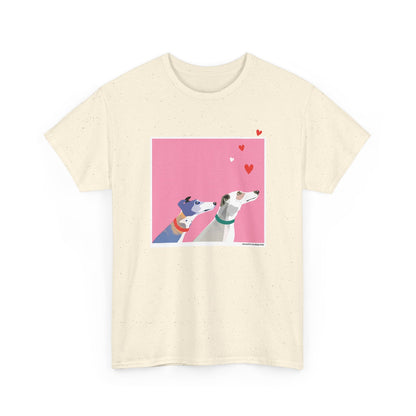 Greyhound Love pink classic cotton t shirt