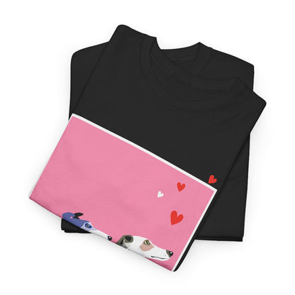 Greyhound Love pink classic cotton t shirt
