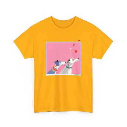 Greyhound Love pink classic cotton t shirt