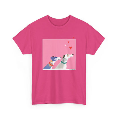 Greyhound Love pink classic cotton t shirt