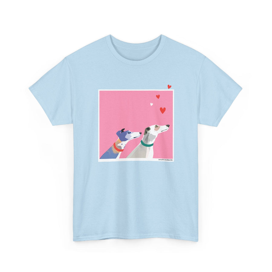 Greyhound Love pink classic cotton t shirt