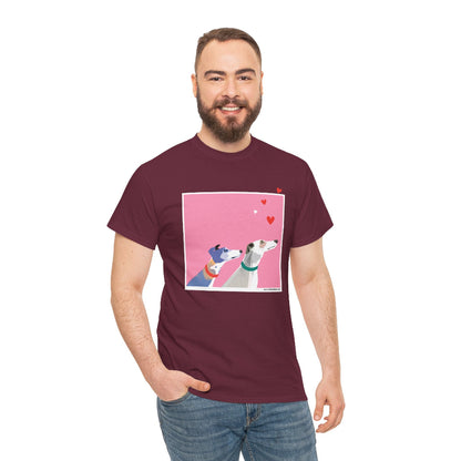 Greyhound Love pink classic cotton t shirt