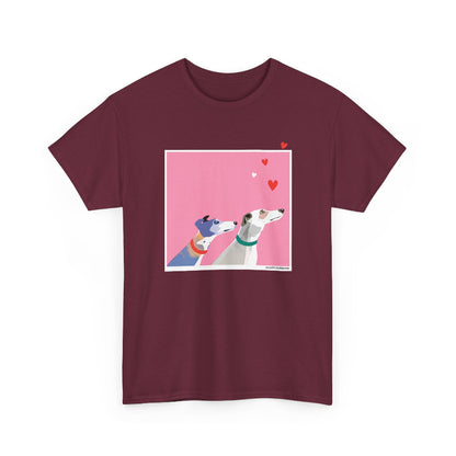 Greyhound Love pink classic cotton t shirt