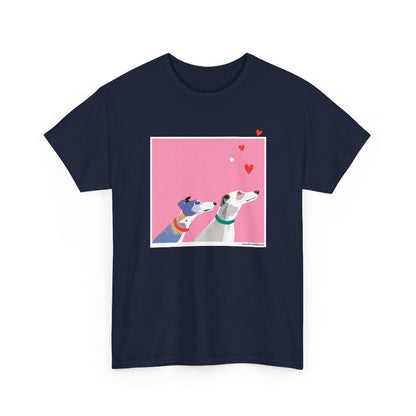 Greyhound Love pink classic cotton t shirt