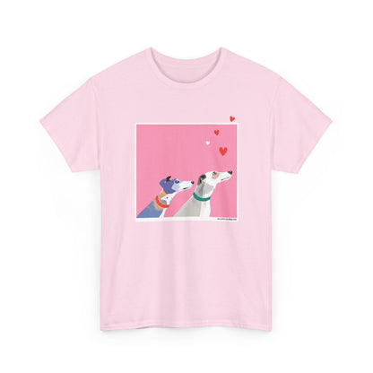 Greyhound Love pink classic cotton t shirt