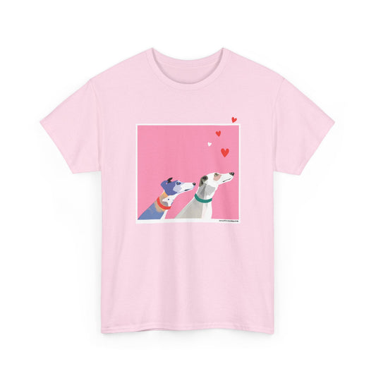 Greyhound Love pink classic cotton t shirt