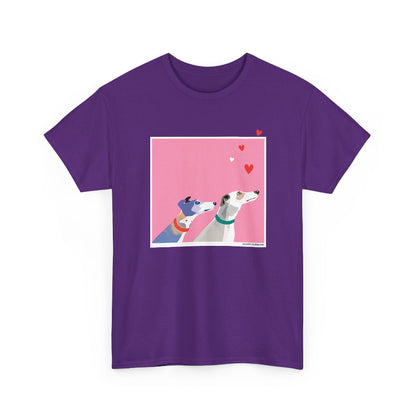 Greyhound Love pink classic cotton t shirt