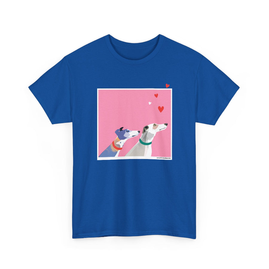 Greyhound Love pink classic cotton t shirt