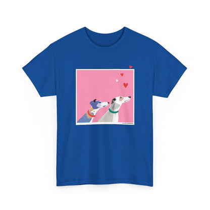 Greyhound Love pink classic cotton t shirt