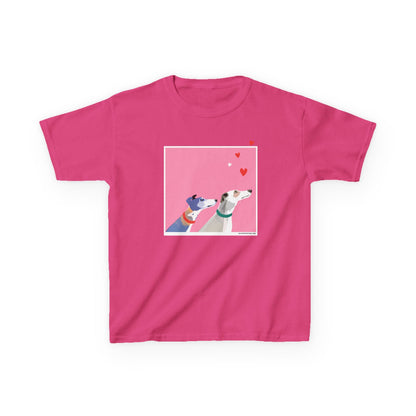 Greyhound Love pink kids classic t shirt