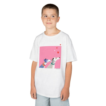 Greyhound Love pink kids classic t shirt
