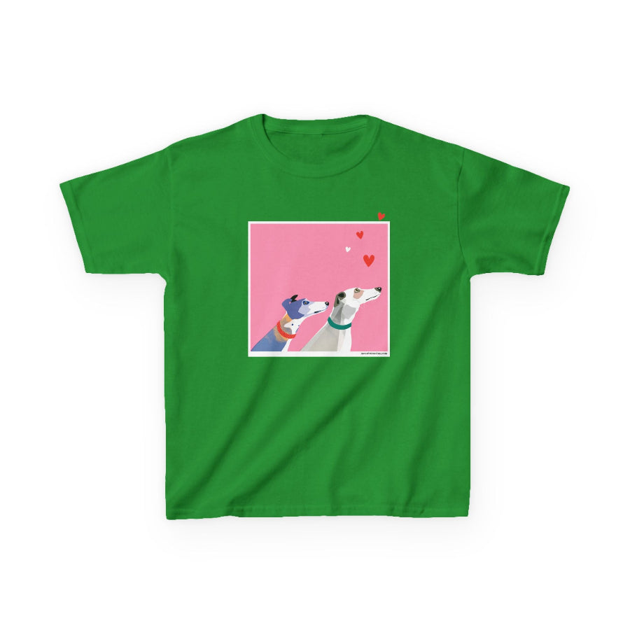 Greyhound Love pink kids classic t shirt