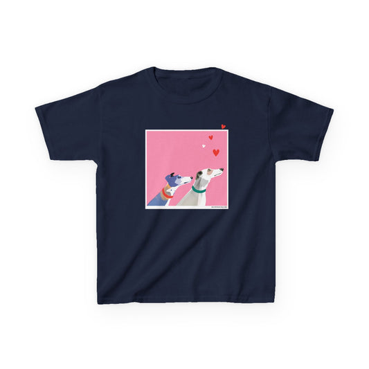 Greyhound Love pink kids classic t shirt