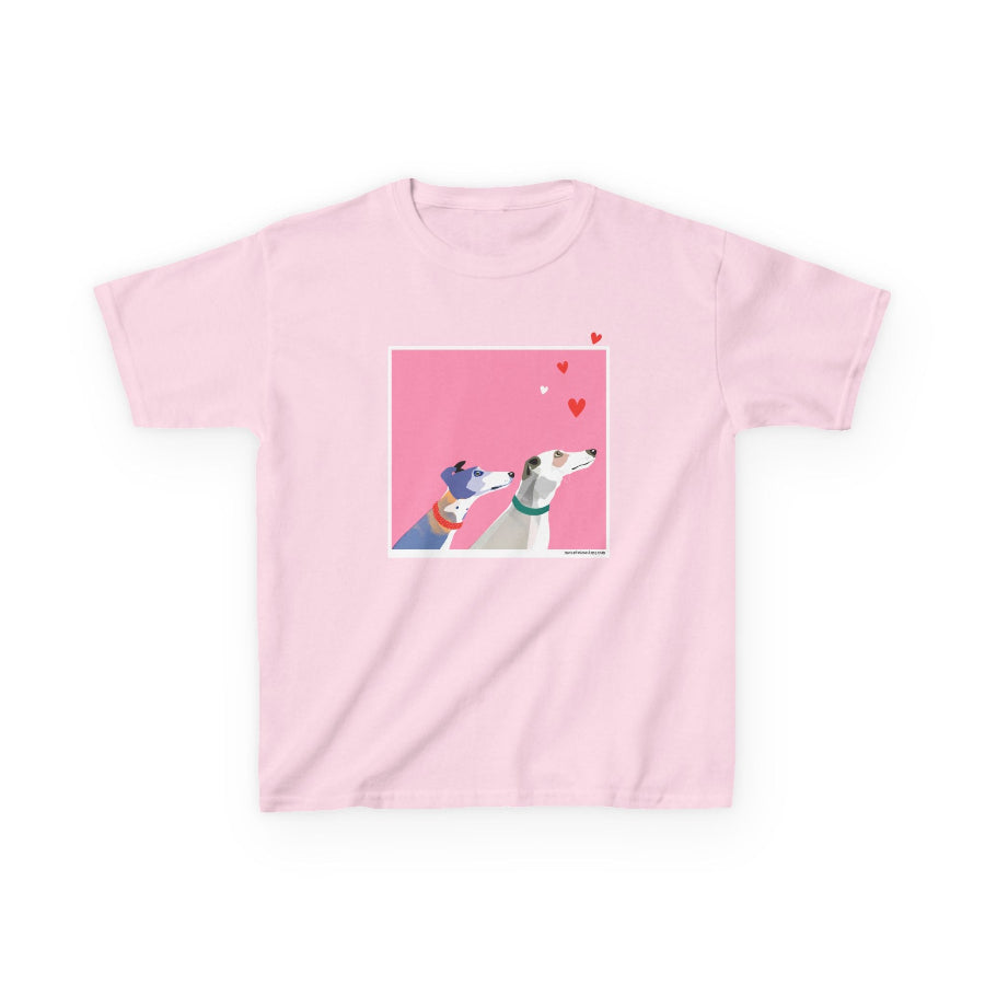 Greyhound Love pink kids classic t shirt