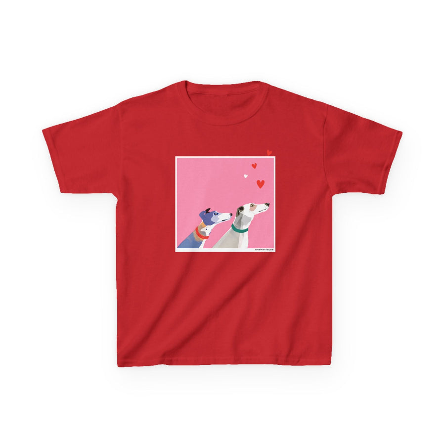 Greyhound Love pink kids classic t shirt