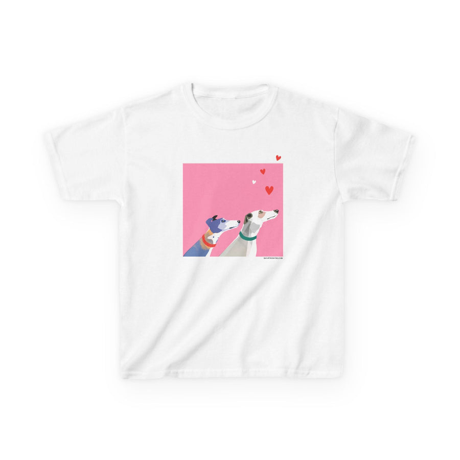 Greyhound Love pink kids classic t shirt