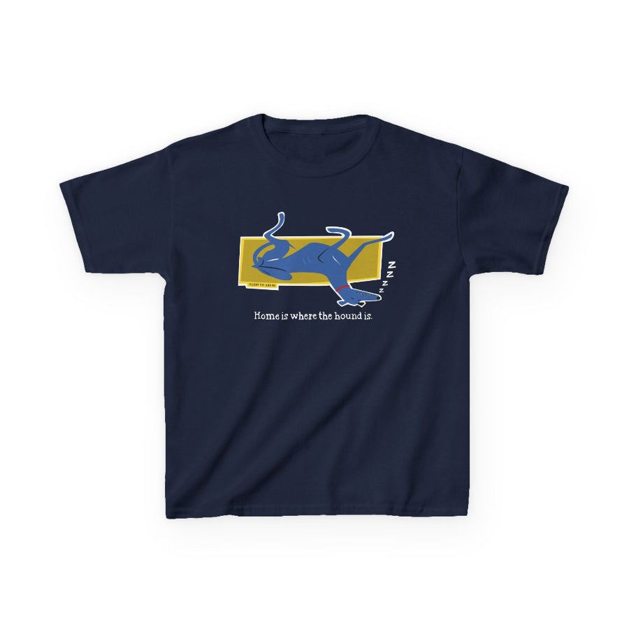 Home is where the hound is kids classic t shirt