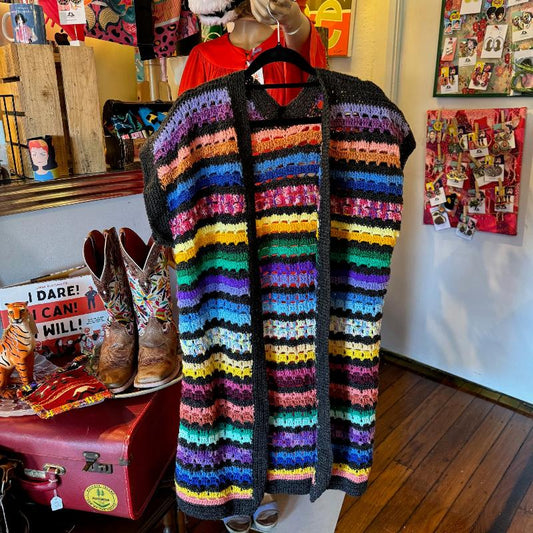 Handmade technicolour vest coat