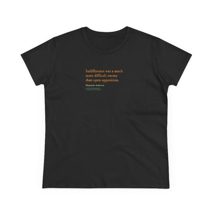 Indifference was a difficult enemy semi-fit t shirt
