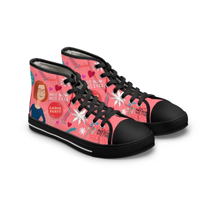 Julia Gillard high top womens canvas sneakers