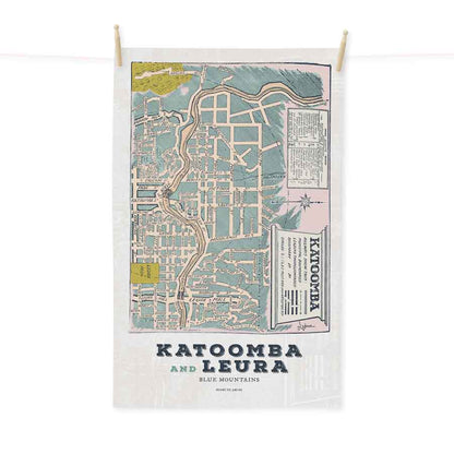 Katoomba vintage map tea towel