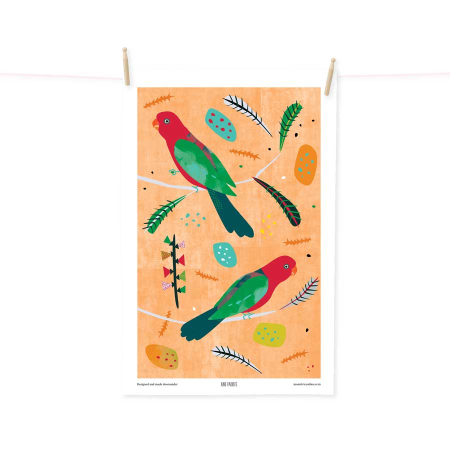 King Parrot tea towel