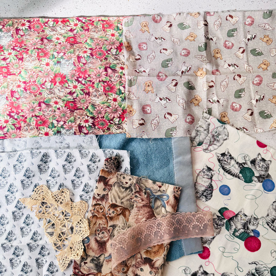 Slow stitch kitty kat pack