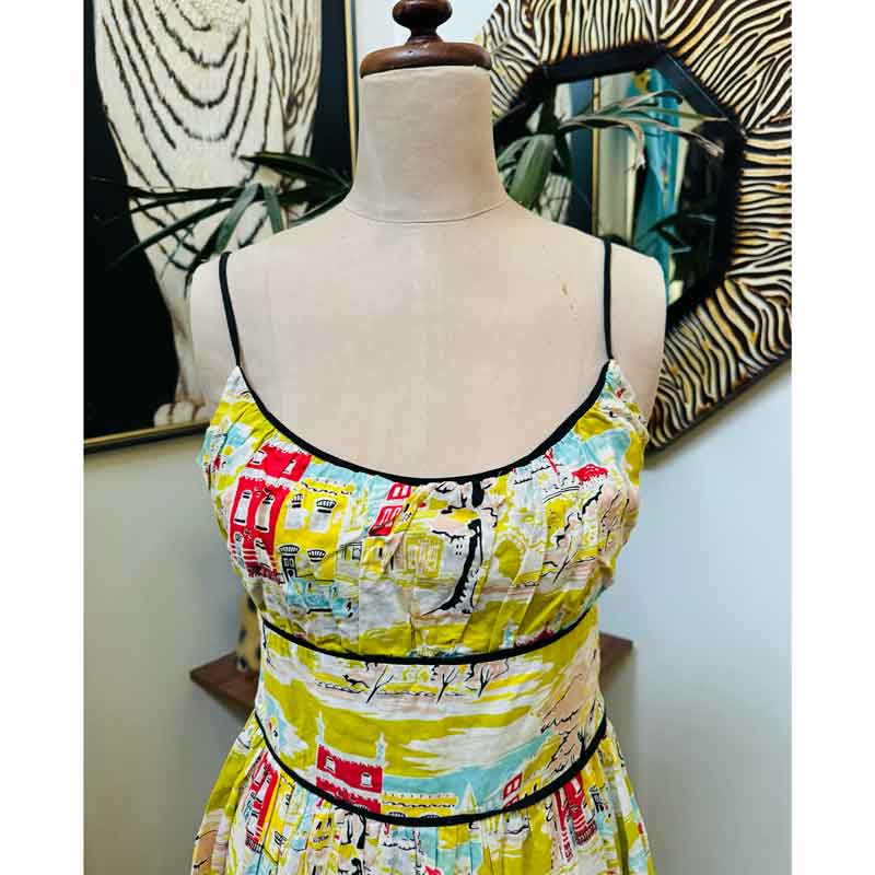 sz S Lazy Bones vintage inspired lime frock