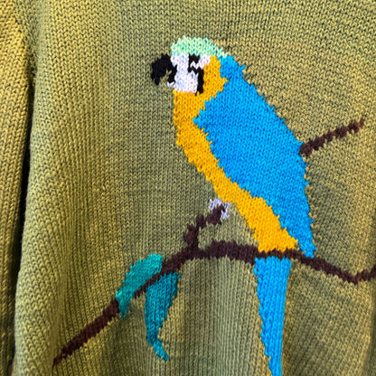 Macaw green handknit jumper